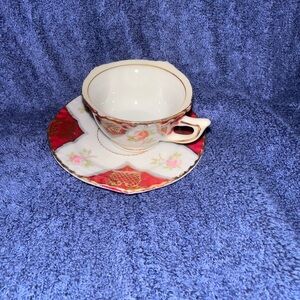 Elegant Floral Teacup and Saucer Set